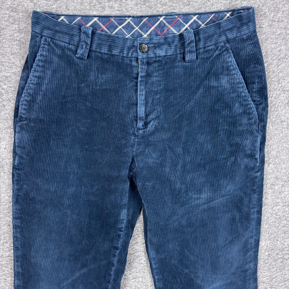 Brooks Brothers Corduroy Pants Mens 32x30 Clark Fit Blue Chino Stretch Trousers
